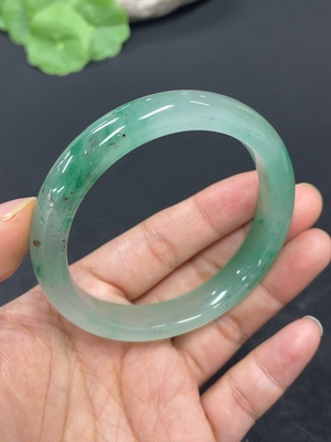 H42953813 非洲翠（独龙玉）正圈手镯    圈口54.4    货品总重约36.1g