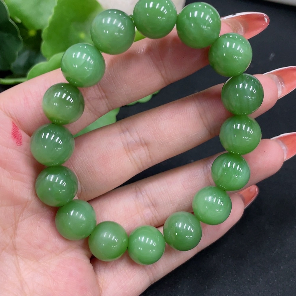 H34026021 Hetian Jade Bracelet Approx. 11.3mm Total Weight Approx. 41.7g