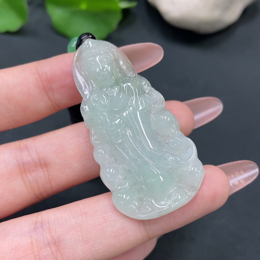 F17923207 Jadeite Guanyin Pendant Total Weight 15.783g