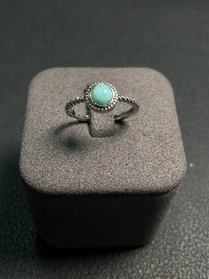 C25844588 Pectolite Inlaid Ring, Non-Gold Setting, Adjustable, Total Weight Approx. 1.58g