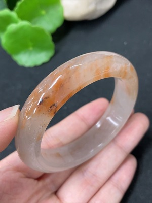 H41945363 非洲翠（独龙玉）正圈手镯  圈口52.4   货品总重约47.2g