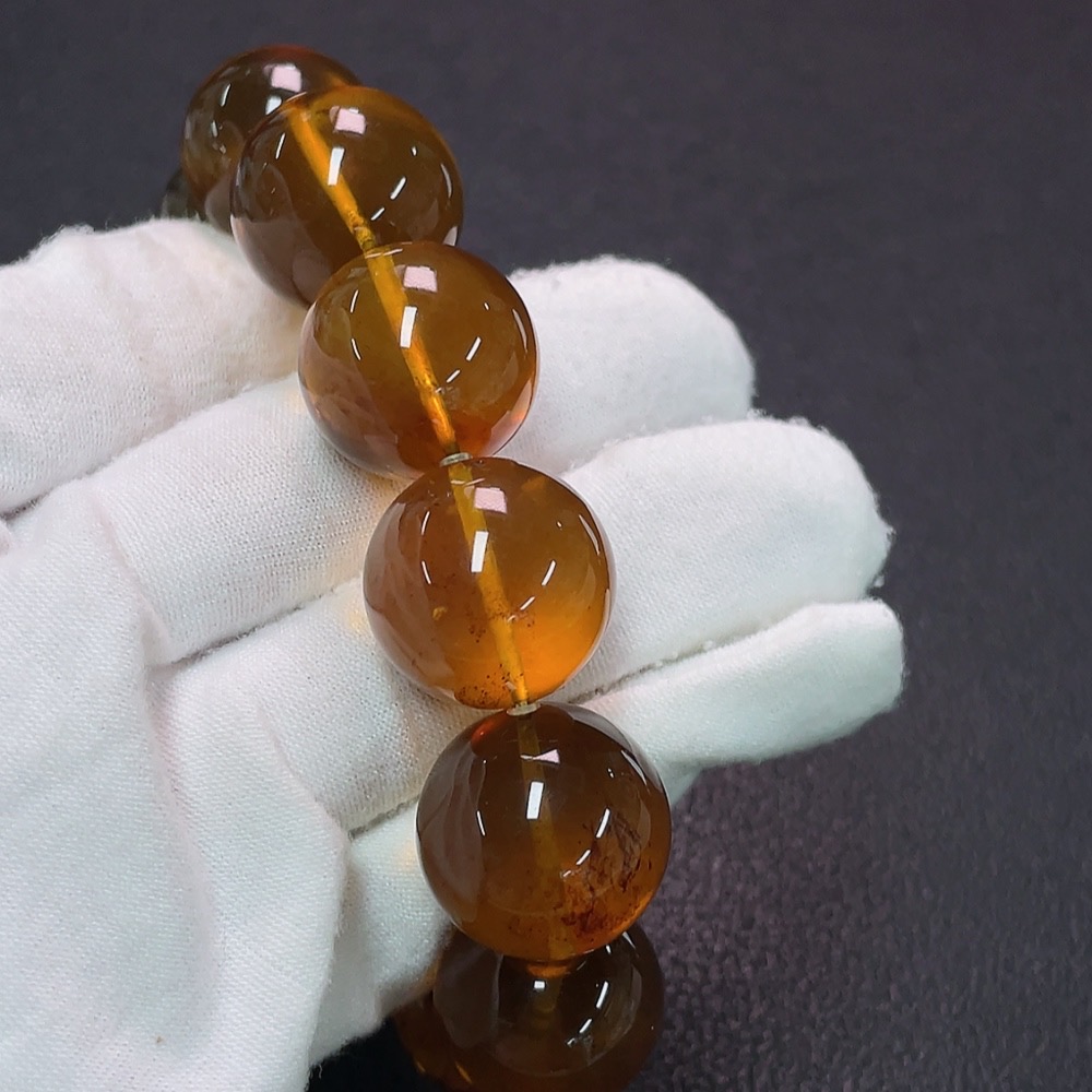 C34989794 Amber and Beeswax Bracelet, Total Weight Approx. 46.7g, Size About 19.3mm
