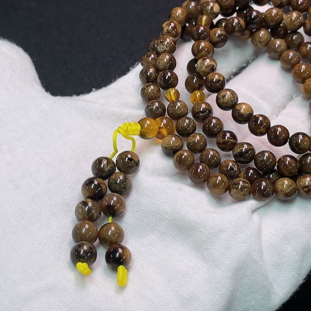 C34990416 Amber Bead Strand, Total Weight Approx. 15.88g, Size About 6.1mm