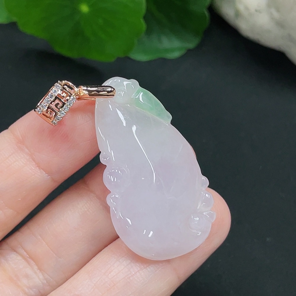 F28293209 Jadeite Fu Shou Pendant, Total Weight Approx. 7.7g (Non-Gold-Inlaid)
