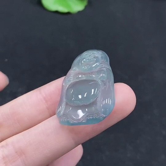 F34056611 Jadeite Buddha Inlaid Piece Total Weight Approx. 5.3g