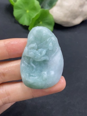 F30565176 JadeiteLotus Pendant (Unpolished, Total Weight Approx. 26.02g)