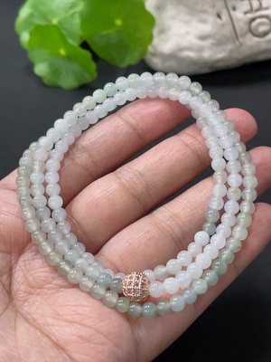 F34978056 Jadeite Beaded Necklace Approximately 4.3mm Bead Size Total Weight About 20.7g Non-Gold Accessory Beads