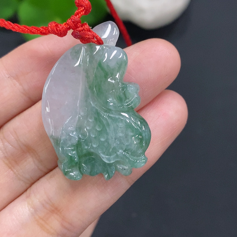 F30496458 Jadeite Cabbage Pendant (Total weight with string: approx. 8.6g)