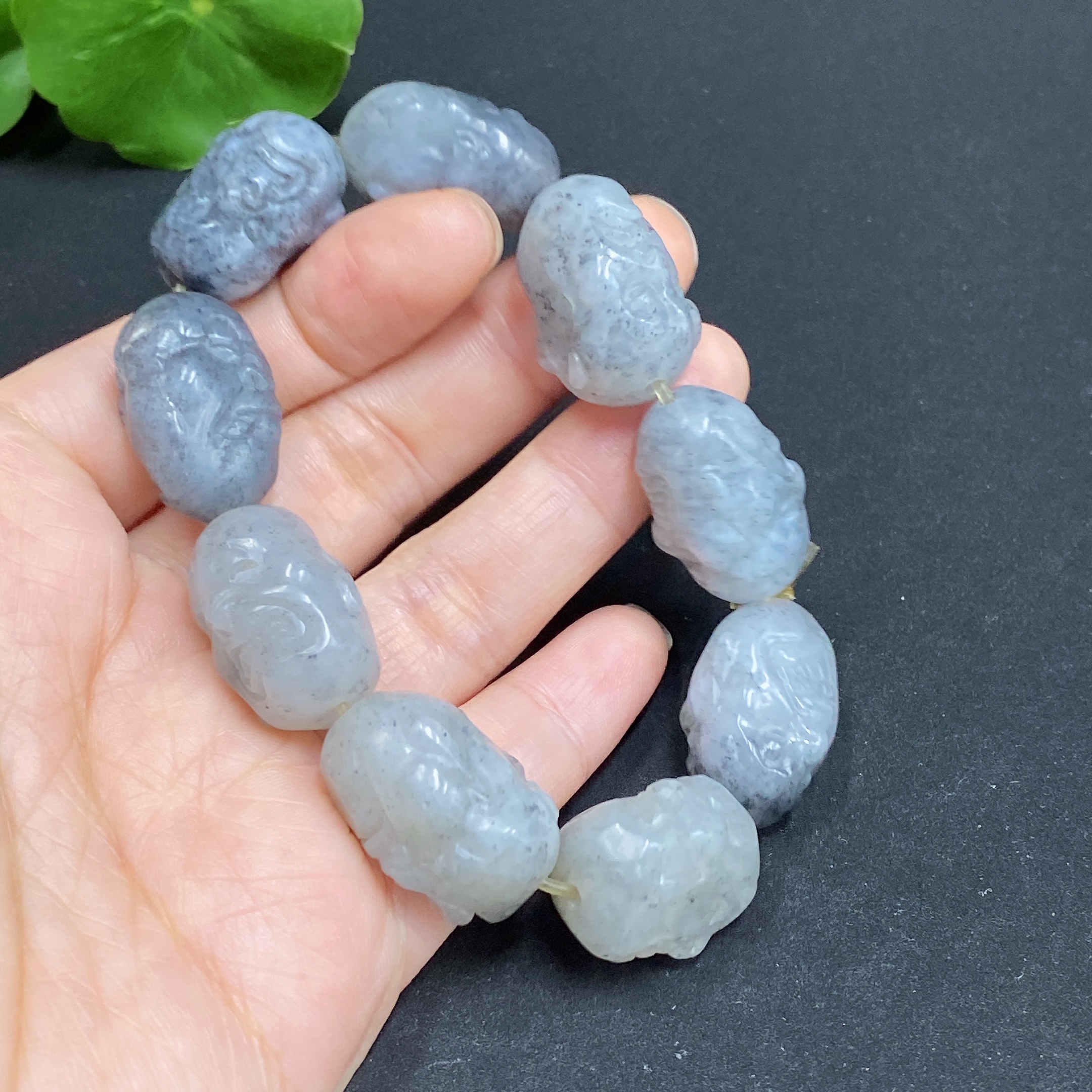 H32794915 Hetian Jade Eighteen Arhats Bracelet