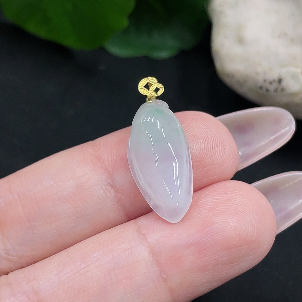 F35082139 Jadeite Melon Pendant 18K Gold Total Weight Approx. 1.3g