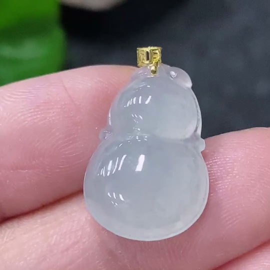 F34043626 Jadeite Pendant Gourd 18k Total Weight Approx. 2.32g