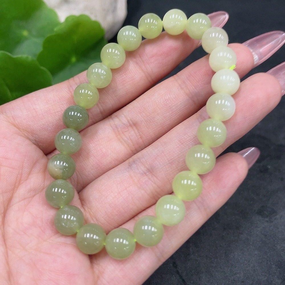 H33897886 Hetian Jade Bracelet Approx. 7.7mm Total Weight Approx. 17.7g