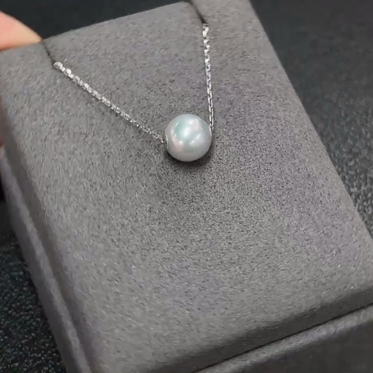 C32784572 Seawater Pearl Necklace Non-Gold Color Origin Undetermined Total Weight Approx. 2.09g With Chain Size Approx. 8.6mm