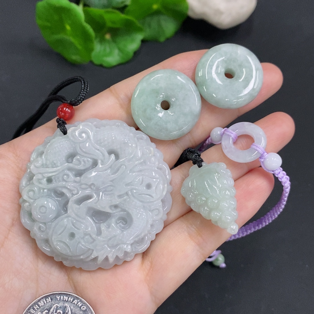 F34023501 Jadeite Pendant with Hand Rope Sell as a Lot