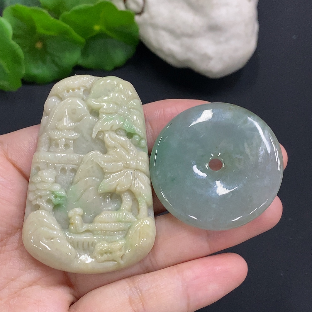 F34070780 Jadeite Pendants Sell as a Lot