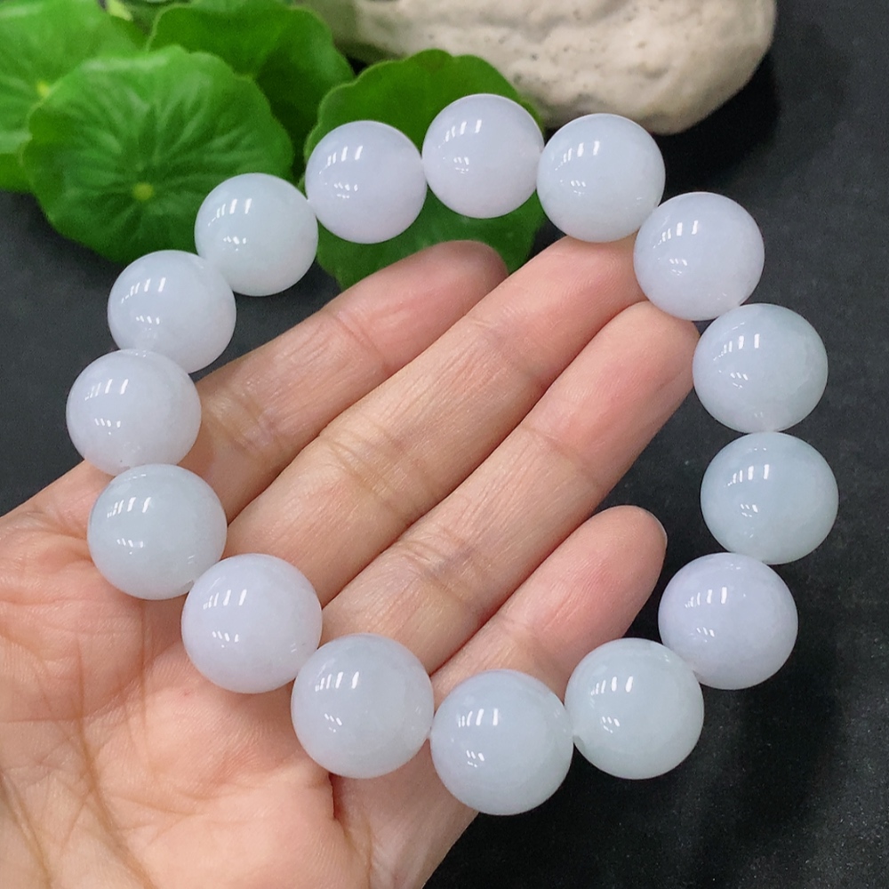 F33888275 Jadeite Bracelet Approx. 14.1mm Beads Total Weight About 72.66g