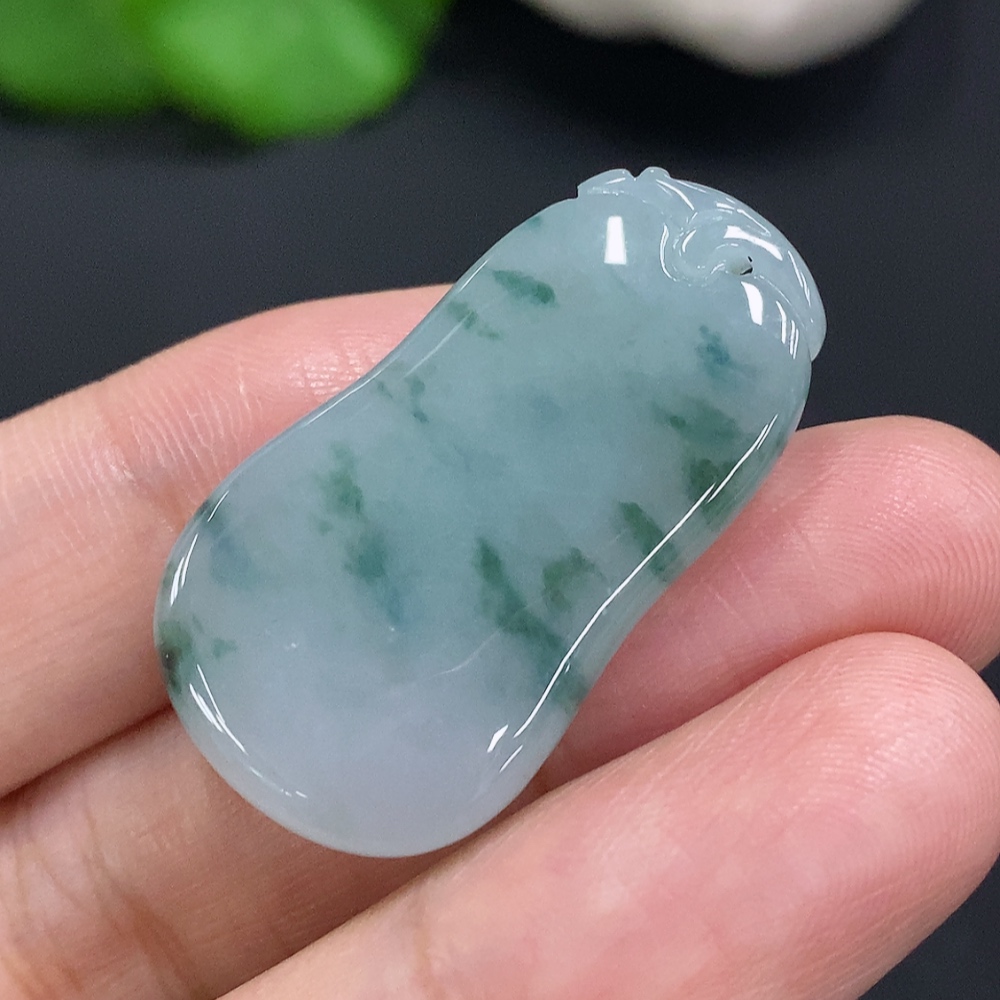 F30451049 Jadeite Fu Gua Pendant, Total Weight Approximately 7.4g