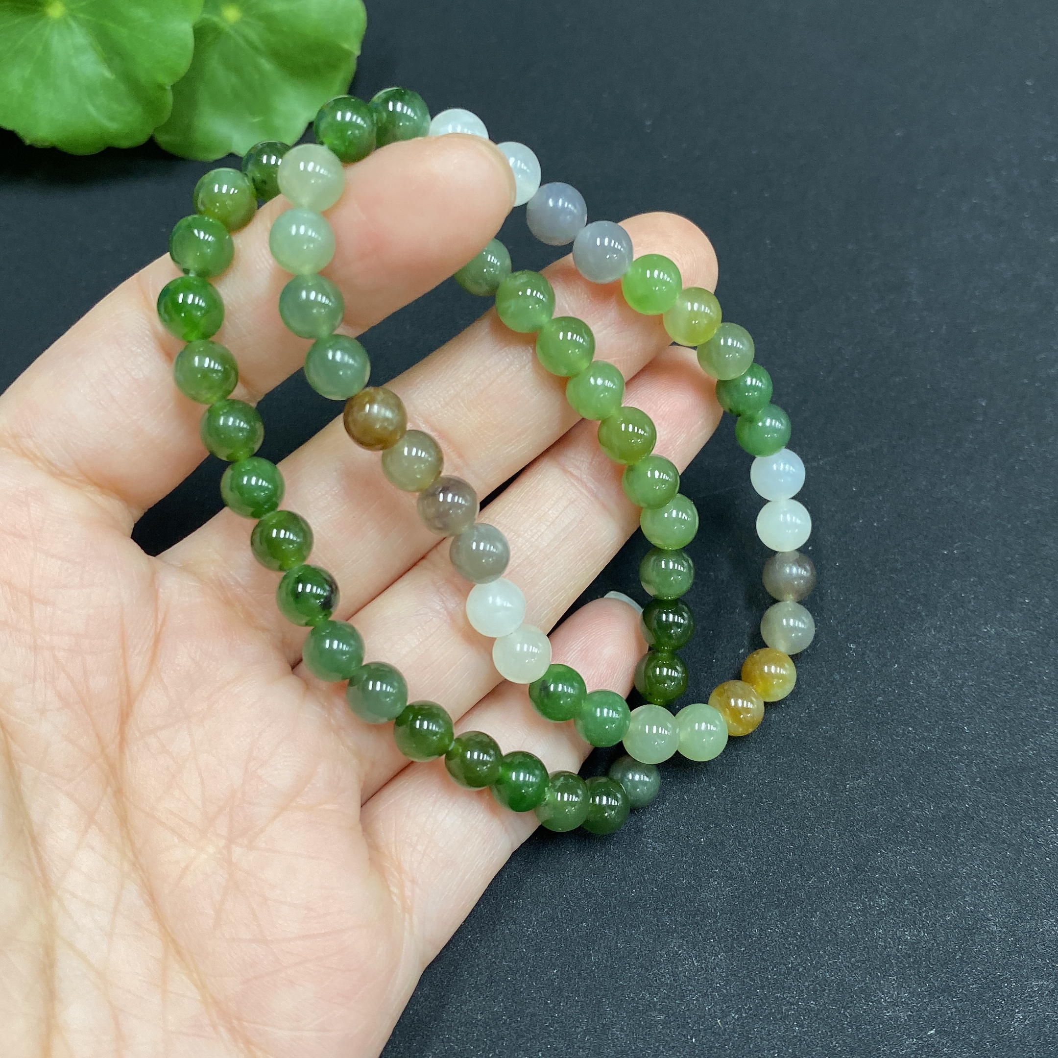 H34986204 Hetian Jade Bead Necklace, Approx. 5.4mm, Total Weight Approx. 19.9g