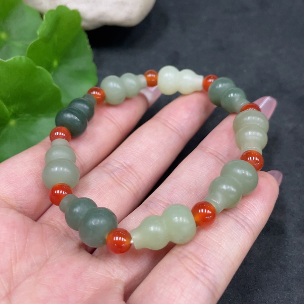 H33925393 Hetian Jade Gourd Bracelet