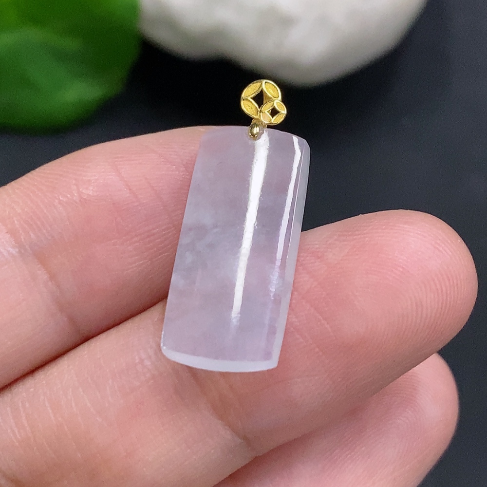 F34001213 Jadeite Plain Pendant (No inscription, surface gold content Au75%) total weight approx. 1.5g