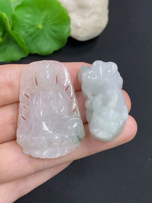 F46602620 翡翠挂件一手走