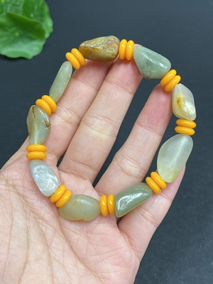 H24760462 Hetian Jade Bracelet, Approx. 21.2g Total Weight, Undetermined Skin Color Origin