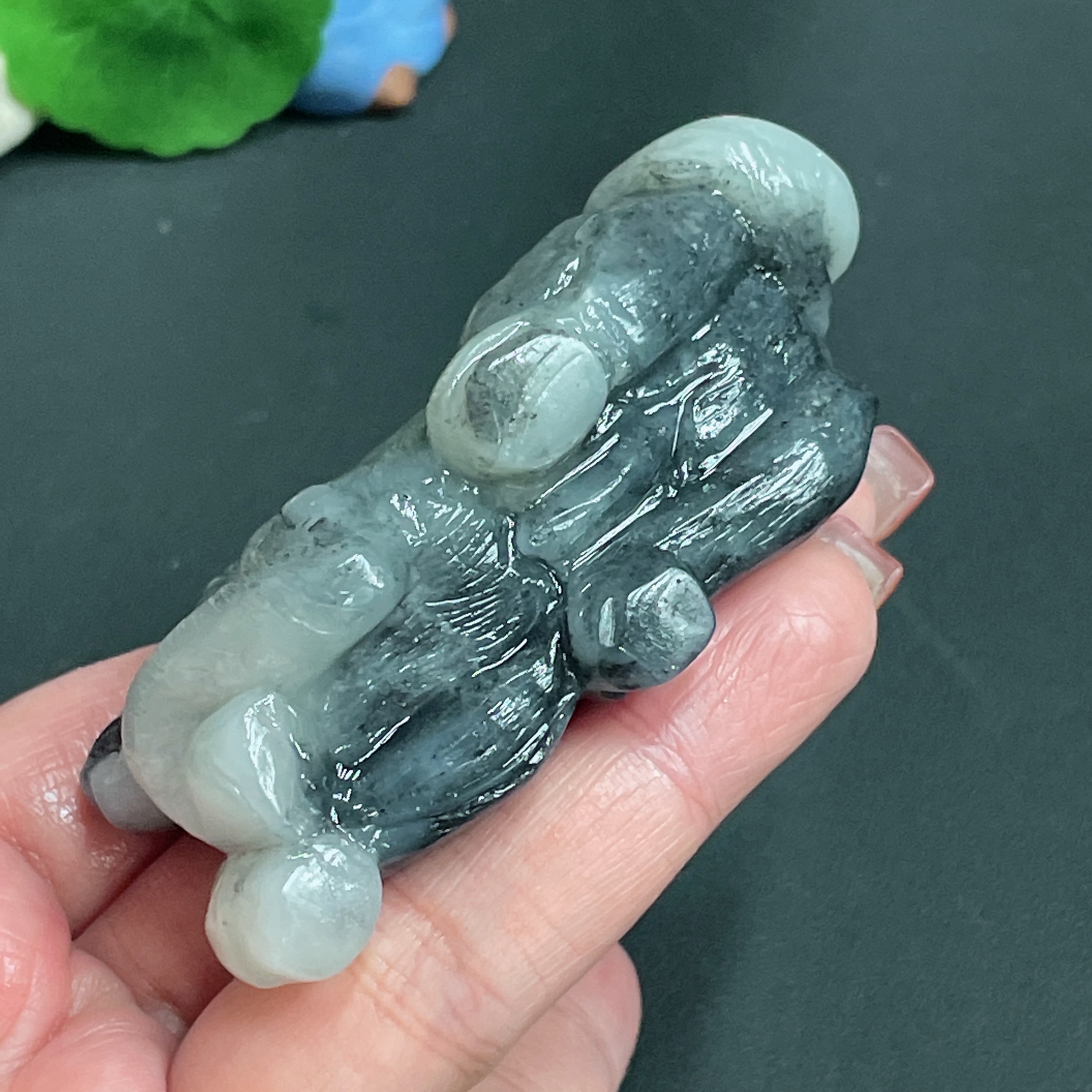 H25839486 Hetian Jade Handheld Piece - Tang Horse, Total Weight Approx. 98.1g