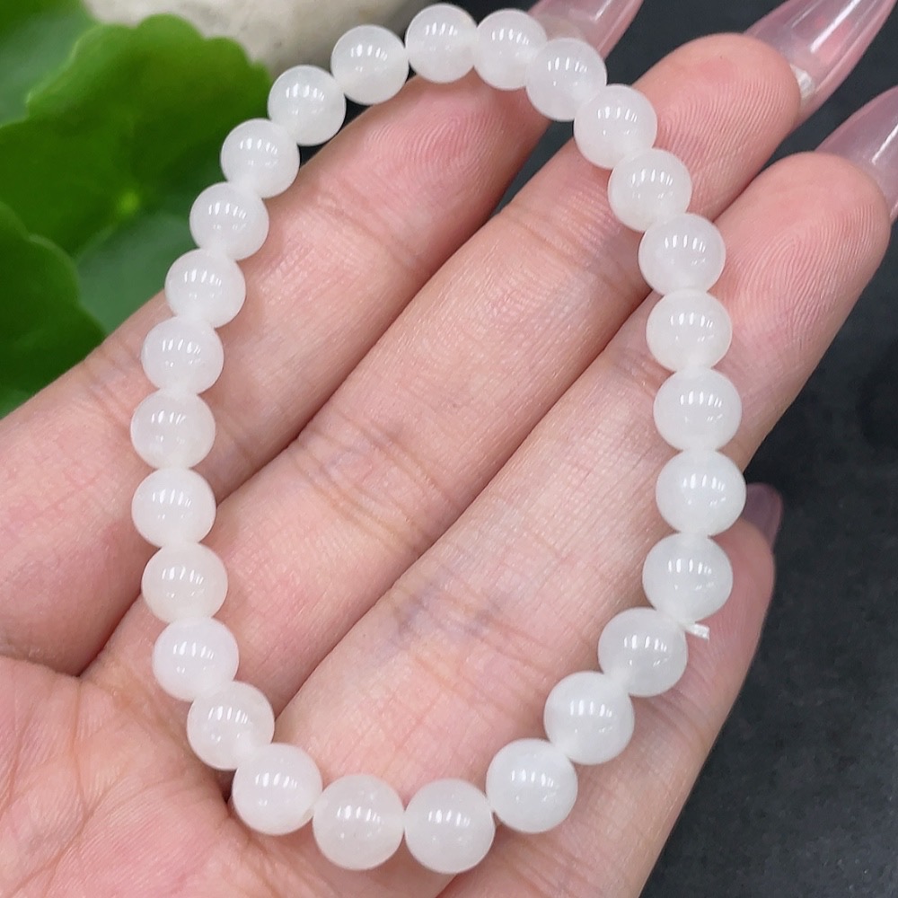 H33897803 Hetian Jade Bracelet, Approx. 6.1mm, Total Weight Approx. 9.4g, Contains Other Mineral Components