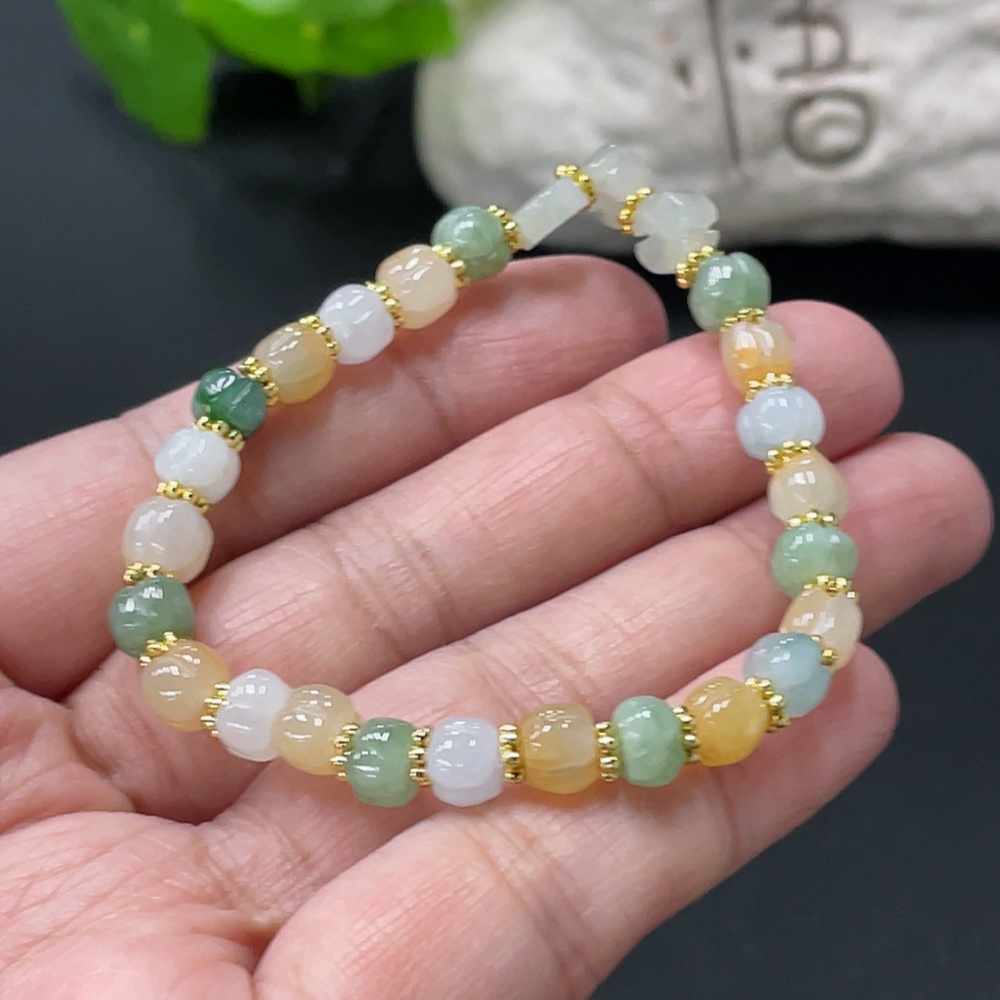 F35080949 Jadeite Beads 5.7mm Approx. Total Weight 9.96g Non-Gold Accessories