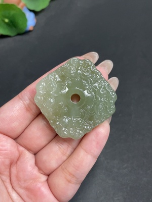H30504492 Hetian Jade Pendant, Antique Button Style, Total Weight Approx. 42.9g