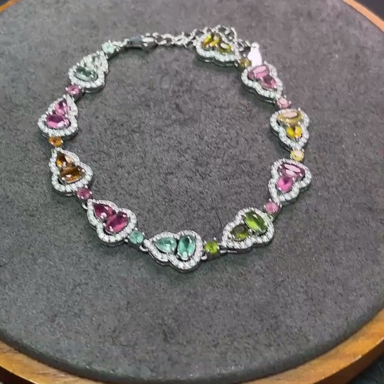 C34990734 Tourmaline Bracelet Non-Gold Total Weight Approx.8.41g Size Approx.4.5*2.3mm