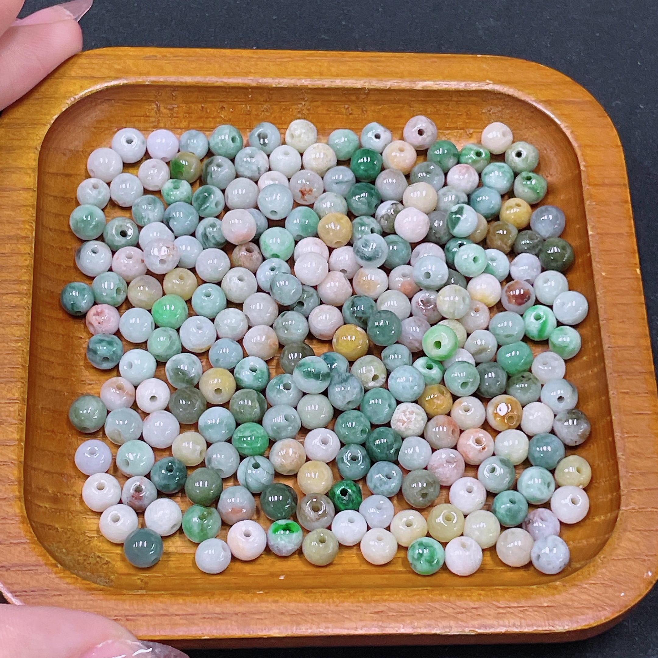 F34958290 Jadeite Beads Sell as a Lot, Total Weight with Bag Approx. 56.3g (Yellow Color Origin Undetermined)