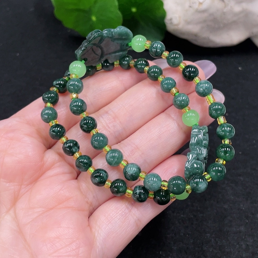 F34966293 Jadeite Bracelet Sell as a Lot (Beads Non-A)