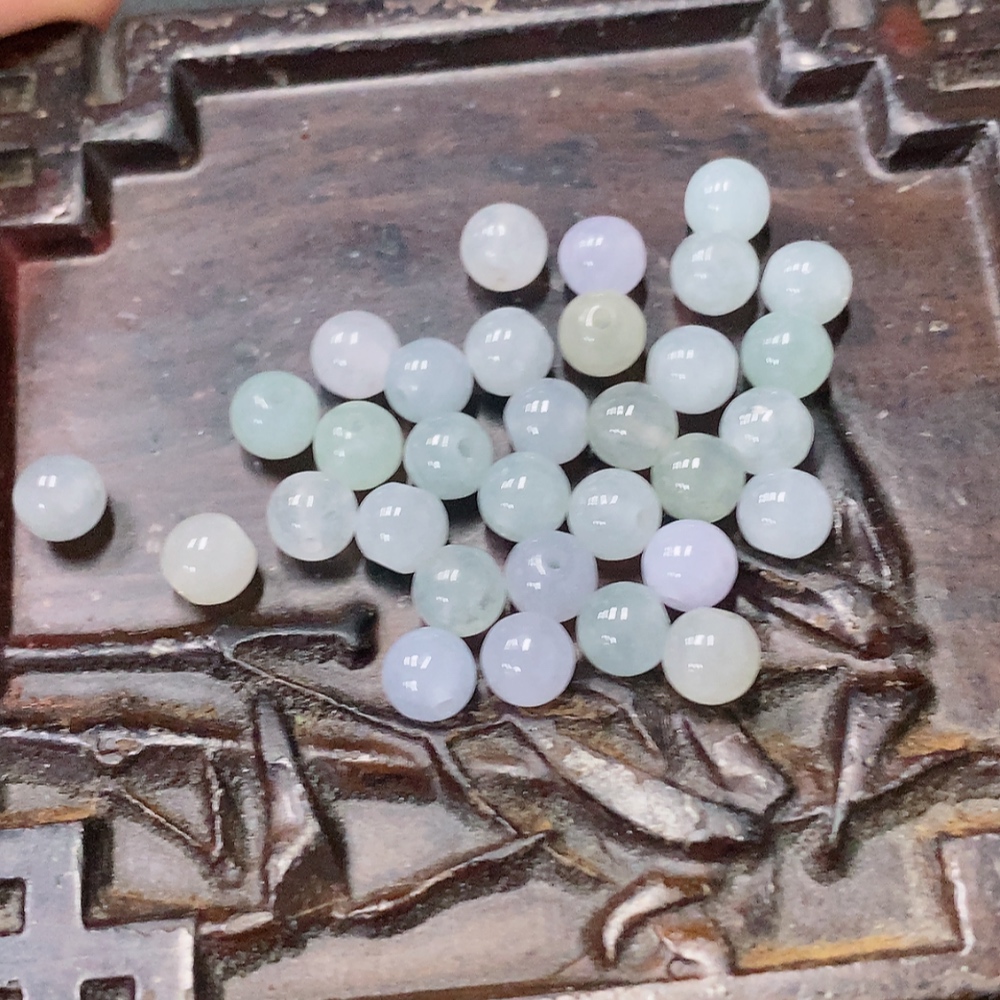 F34042831 Jadeite Beads Approx. 5.2mm Total Weight Approx. 11.7g Sell as a Lot