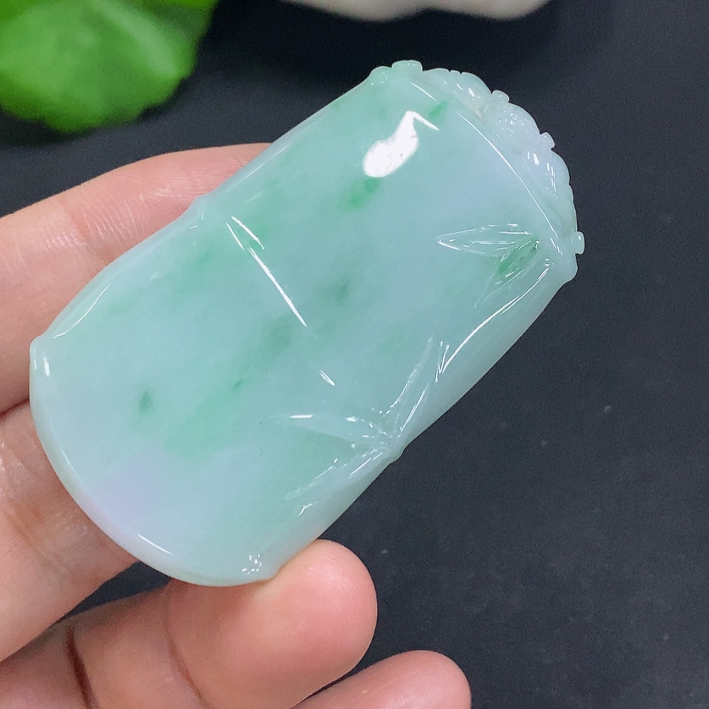 F30451213 JadeiteBamboo Pendant with a total weight of approximately 23.1 grams