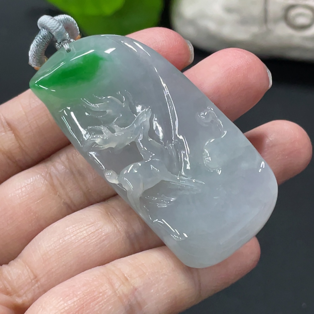 F33838095 JadeiteDeer Pendant with a total product weight of approximately 23.78g