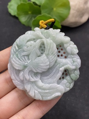 F34965252 Jadeite Phoenix Pendant Total Weight Approx. 53.28g