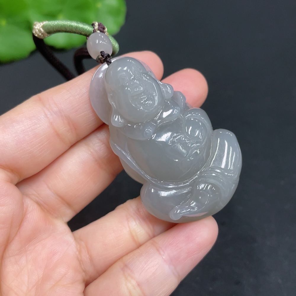 H35109798 Hetian Jade Pendant Buddha Total Weight (including rope) 39.7g