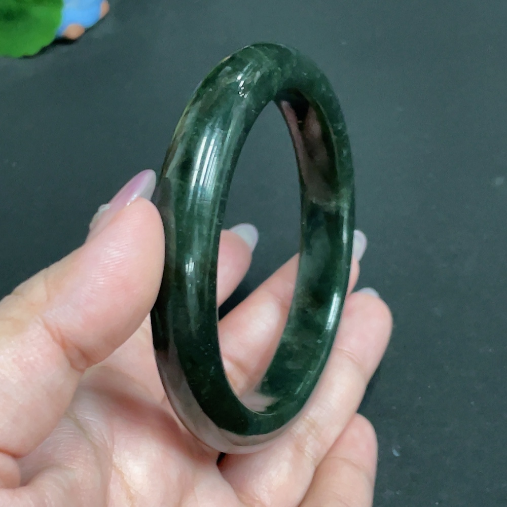 H33847373 Hetian Jade Round Bracelet, Loop Size 63.7, Total Weight Approx. 65.3g