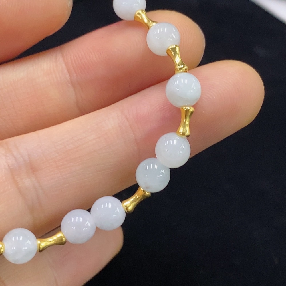 F31586670 Jadeite Bracelet Approx. 5.5mm Total Weight Approx. 5.06g 18k