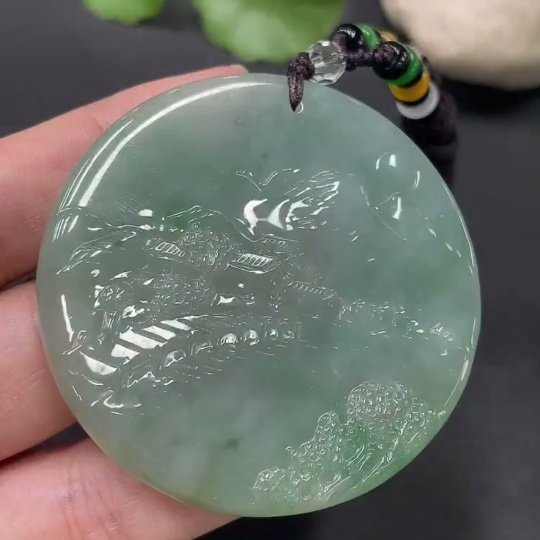 F19185303 Jadeite Landscape Pendant Total Weight 39.166g