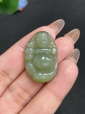 H32699776 Hetian Jade Pendant - Buddha, Total Weight Approx. 6.8g
