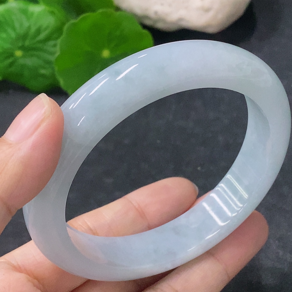 F34954055 Jadeite Round Bangle Size 56.8mm Total Weight Approx. 58.45g
