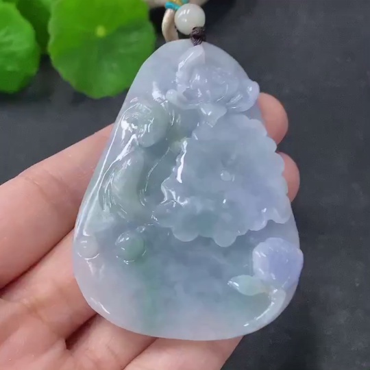 F33912720 Jadeite Pendant Abundance Year After Year Total Weight Approx. 36g Including Rope Beads Non-Grade A