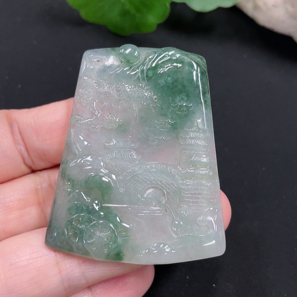 F28288253 JadeiteLandscape Pendant, Total Weight Approximately 23.4g