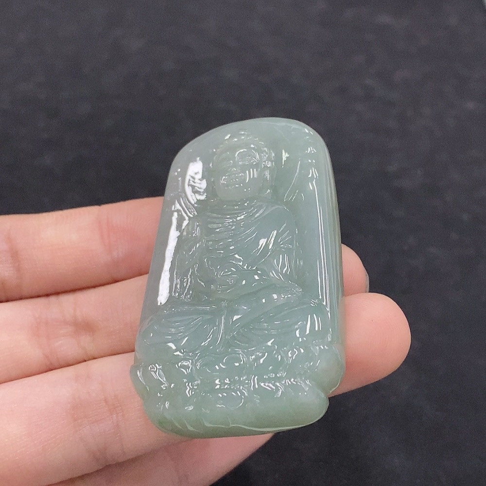 F33895820 Jadeite Buddha Pendant Total Weight Approx. 33.34g