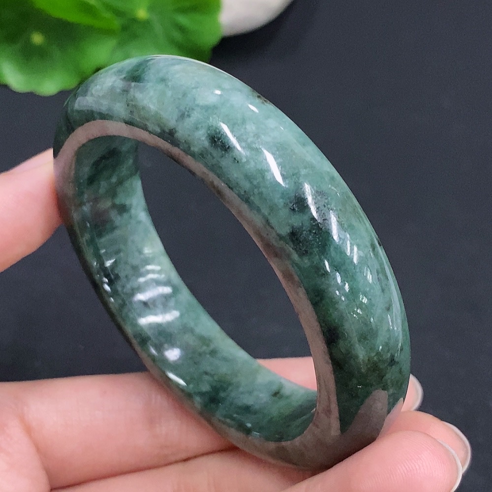 F32807546 Jadeite Circular Bracelet Total Weight Approx. 68.1g Size 52.5 Containing Other Minerals