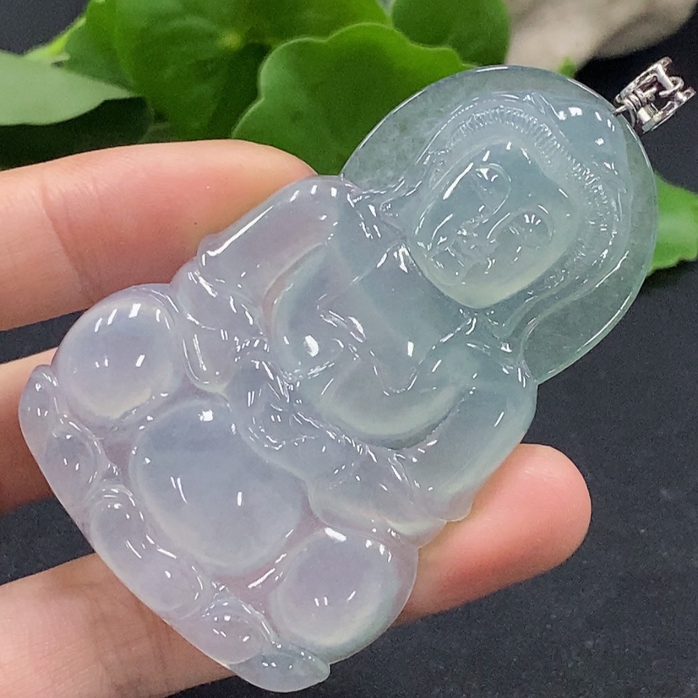 F32820203 Jadeite Guanyin Pendant Non-gold Inlaid Total Weight Approx. 26.37g