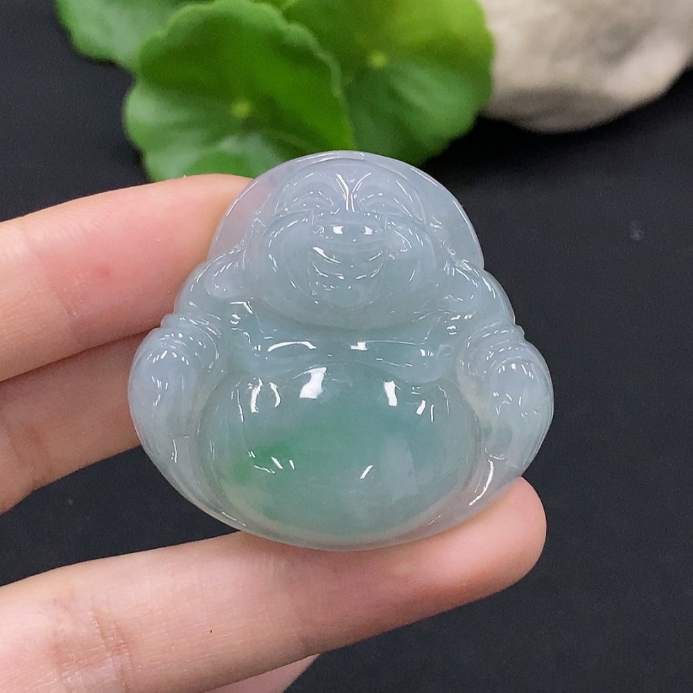 F35115079 Jadeite Buddha Pendant Total Weight Approx. 24.4g