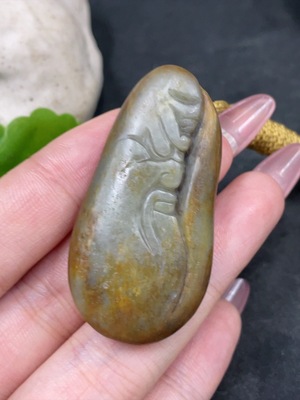 H33898004 Hetian Jade Pendant Guan Gong with Undetermined Skin Color Formation Total Weight (Including Rope) Approx. 23.1g